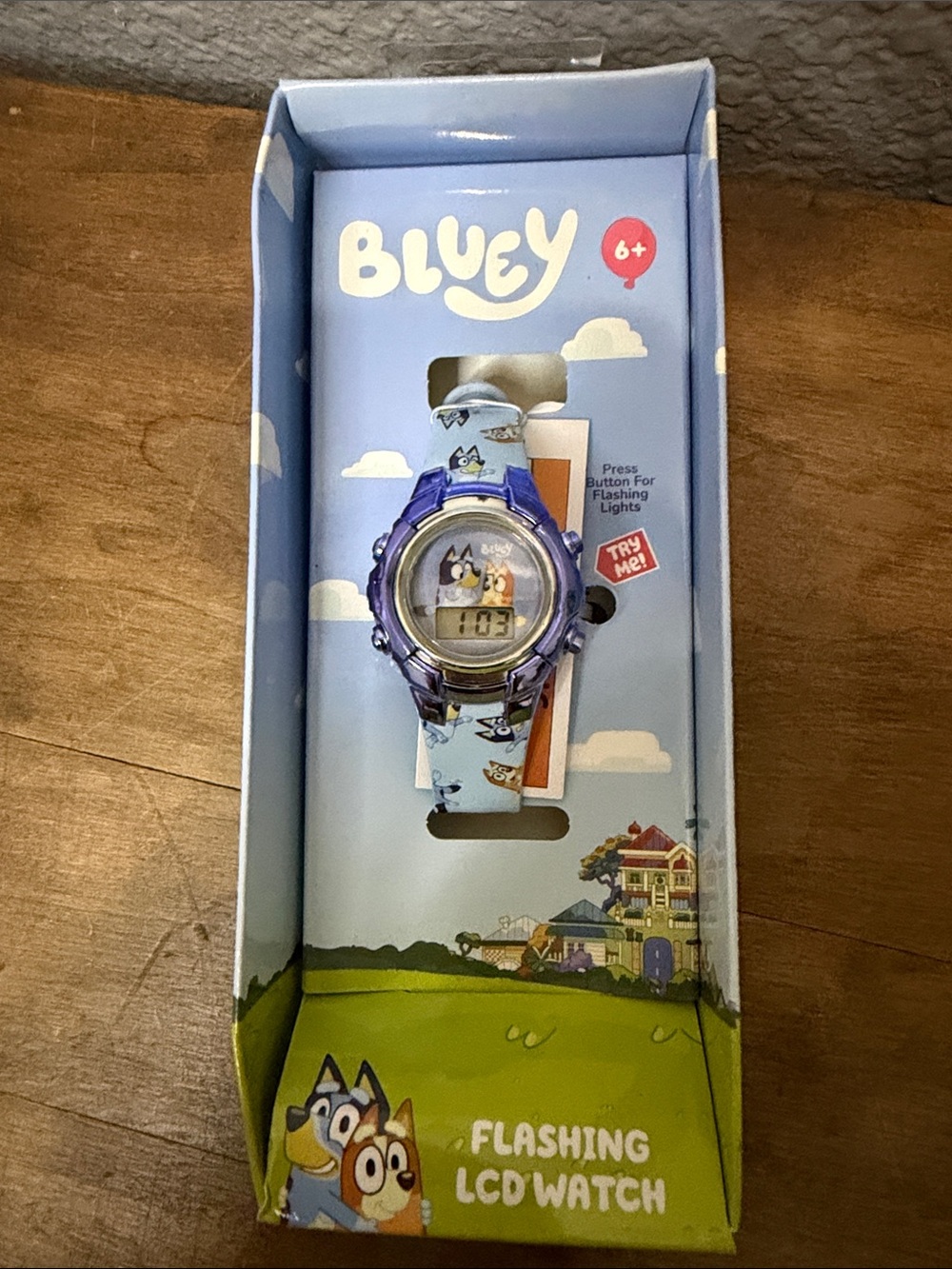Kids Digital Watch in Light Blue and Purple - Bluey